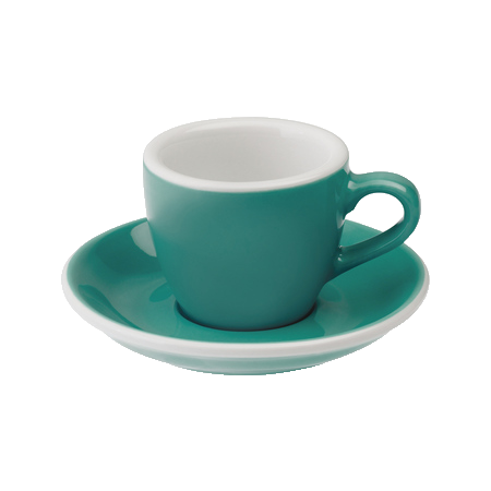 Loveramics Egg espressokuppi ja lautanen teal sinivihreä