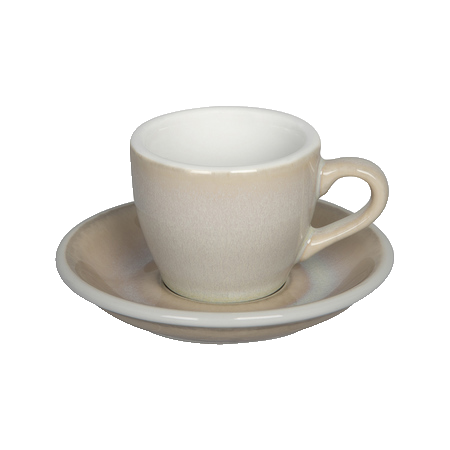Loveramics Egg ivory espressokuppi ja lautanen 80 ml